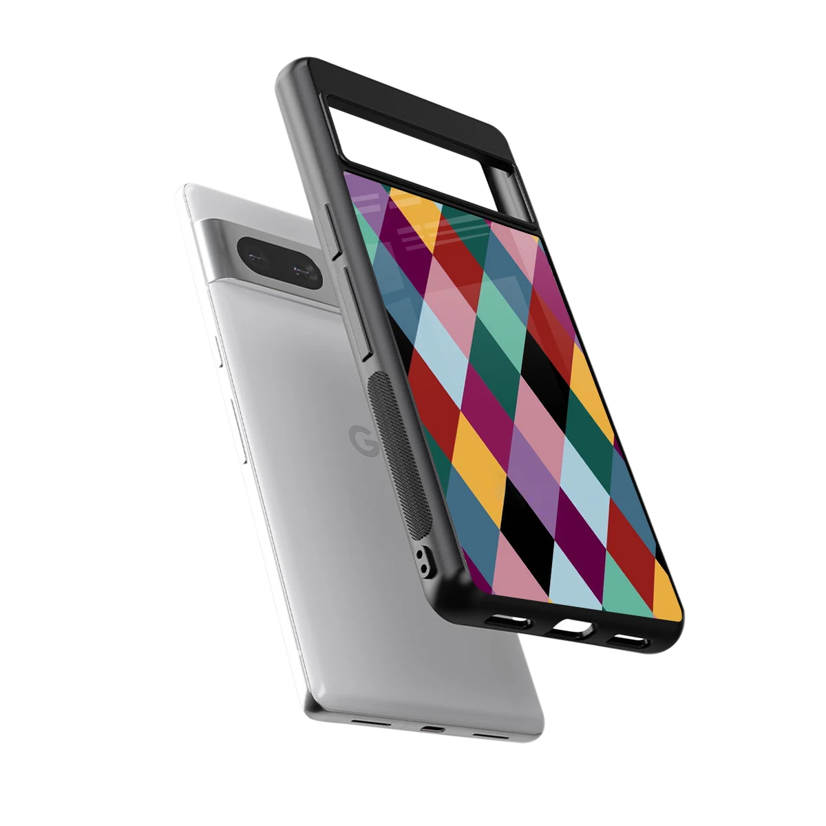 Diamond Palette sleek google pixel 7a cover with tempered glass back and TPU edges