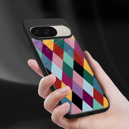 Diamond Palette sleek google pixel 9 cover with tempered glass back and TPU edges