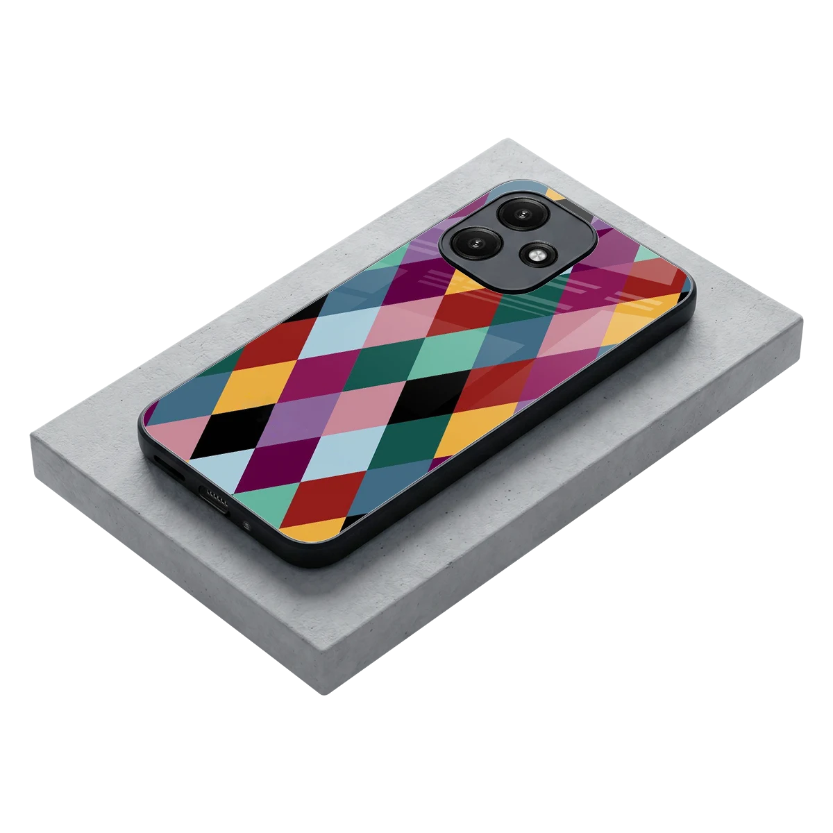 Diamond Palette stylish phone case for redmi 12 5g | glossy glass and slim fit