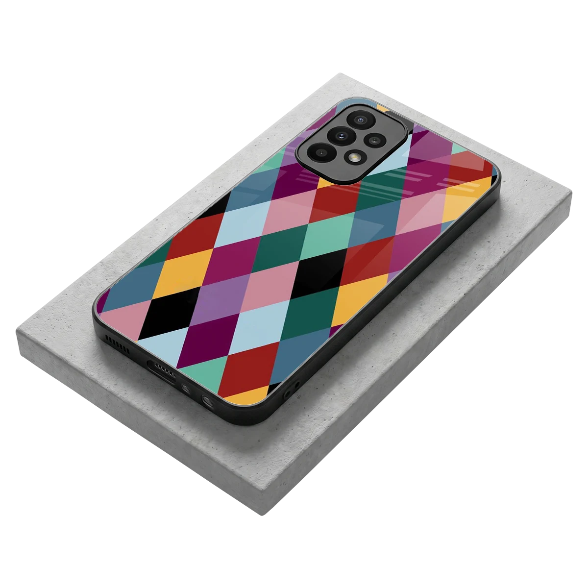 Diamond Palette stylish phone case for samsung galaxy a23 | glossy glass and slim fit