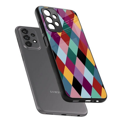 Diamond Palette sleek samsung galaxy a23 cover with tempered glass back and TPU edges