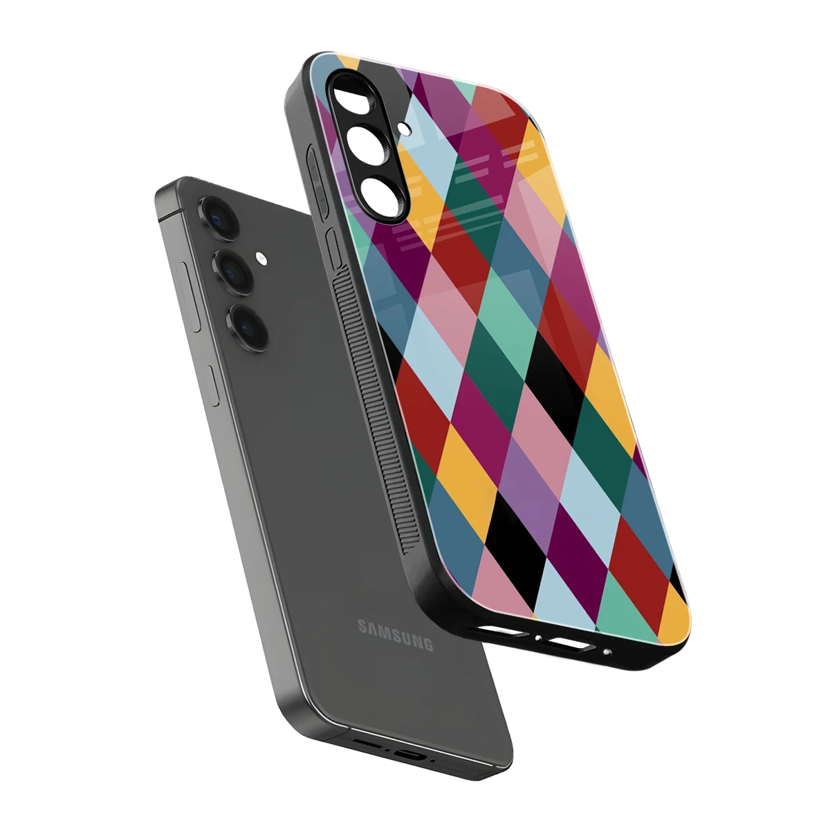 Diamond Palette sleek samsung galaxy m35 5g cover with tempered glass back and TPU edges