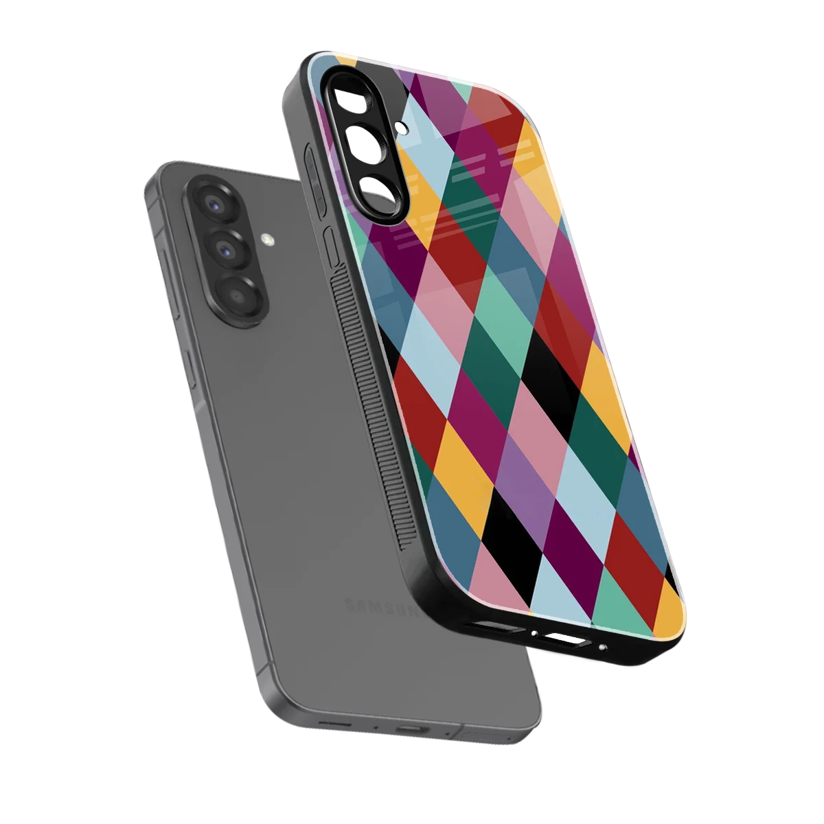 Diamond Palette sleek samsung galaxy a56 5g cover with tempered glass back and TPU edges