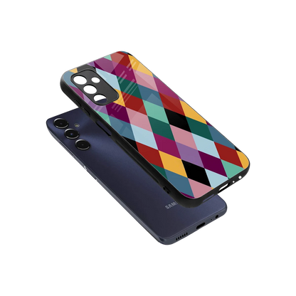 Diamond Palette sleek samsung galaxy m14 5g cover with tempered glass back and TPU edges