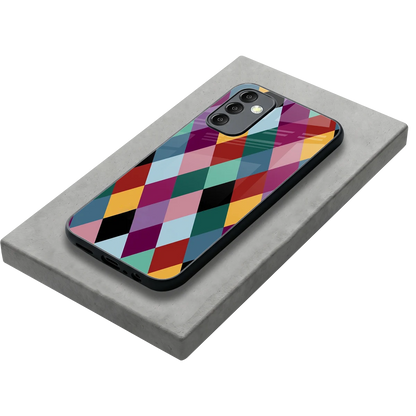 Diamond Palette stylish phone case for samsung galaxy m14 5g | glossy glass and slim fit