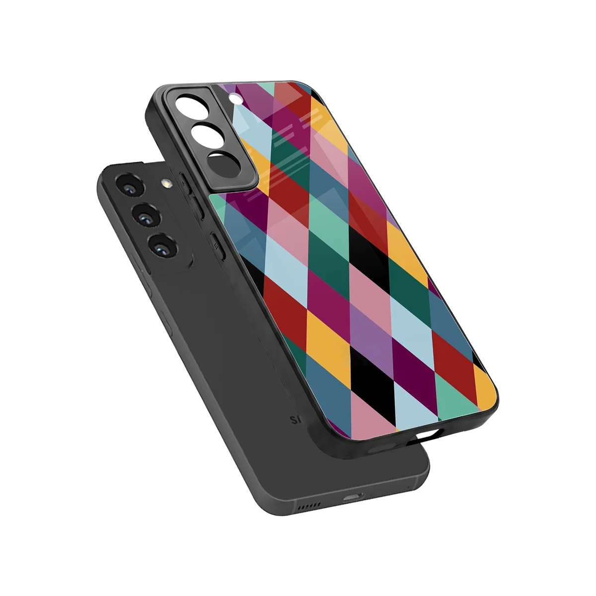 Diamond Palette sleek samsung galaxy s22 cover with tempered glass back and TPU edges