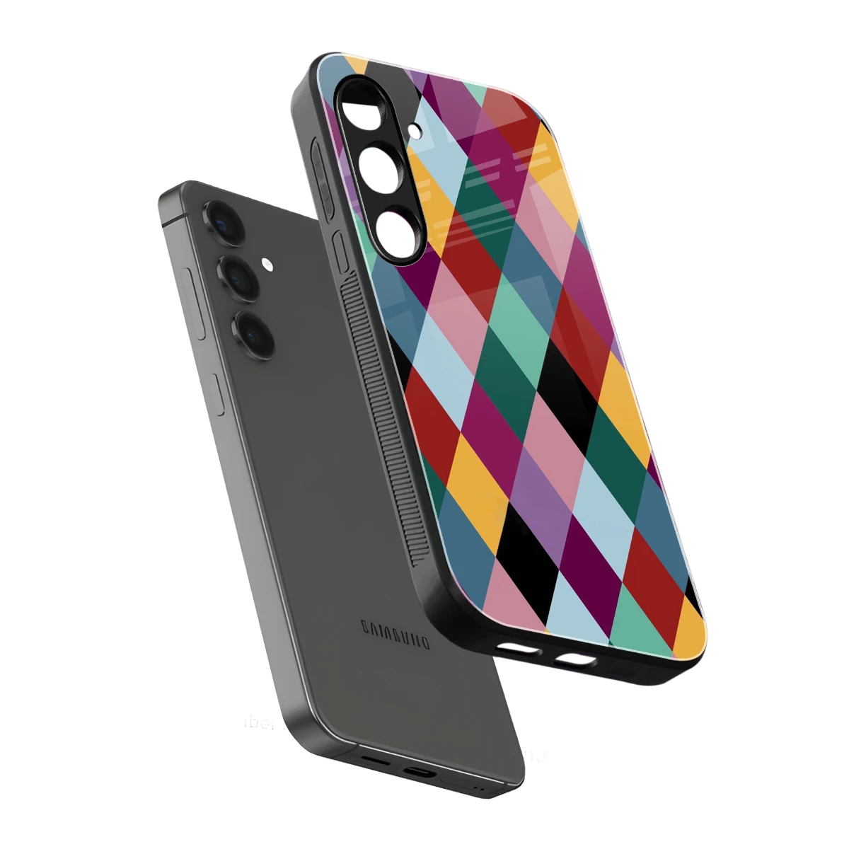 Diamond Palette sleek samsung galaxy s24 cover with tempered glass back and TPU edges