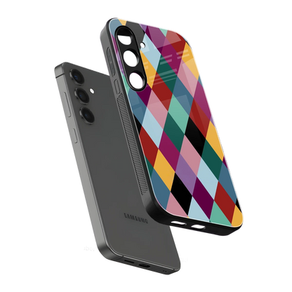 Diamond Palette sleek samsung galaxy s24 cover with tempered glass back and TPU edges