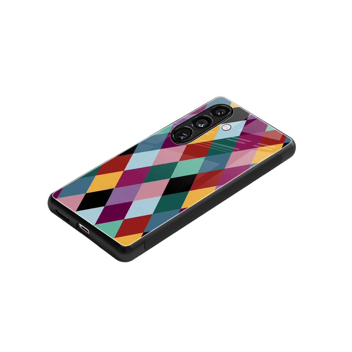 Diamond Palette stylish phone case for samsung galaxy s25 | glossy glass and slim fit