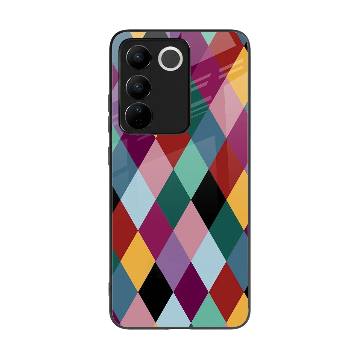 Diamond Palette back phone cover | glass case for vivo v27 5g