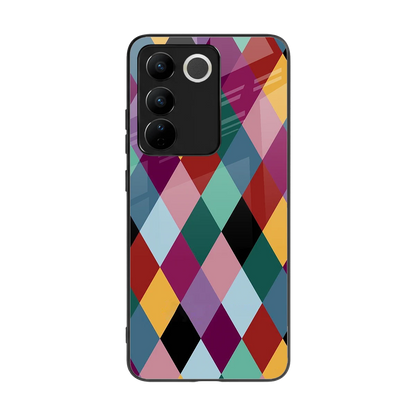 Diamond Palette back phone cover | glass case for vivo v27 5g
