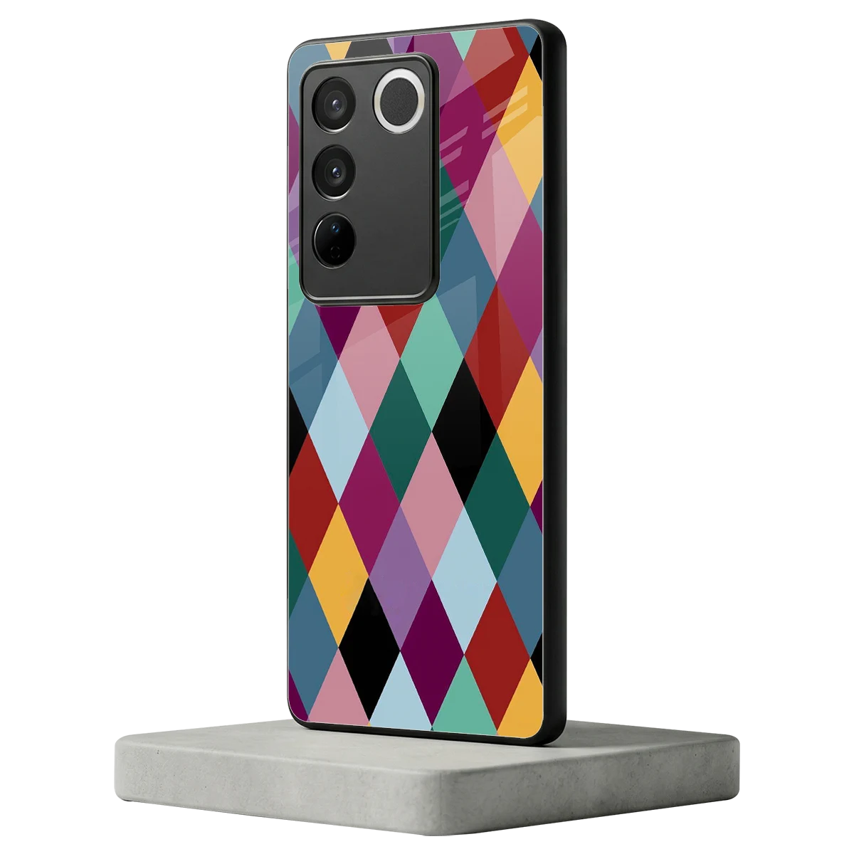 Diamond Palette vivo v27 5g mobile cover | shockproof glass phone case