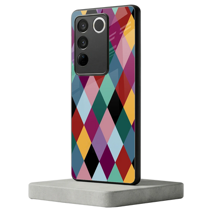 Diamond Palette vivo v27 5g mobile cover | shockproof glass phone case