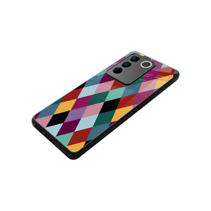 Diamond Palette stylish phone case for vivo v27 5g | glossy glass and slim fit