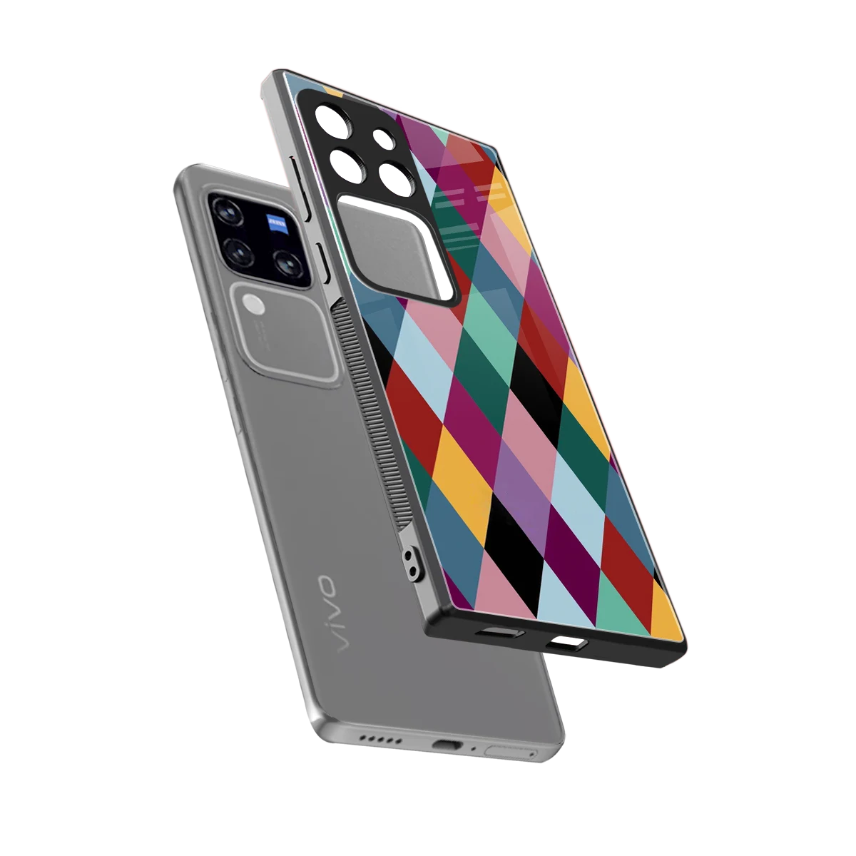 Diamond Palette sleekvivo v30 pro cover with tempered glass back and TPU edges