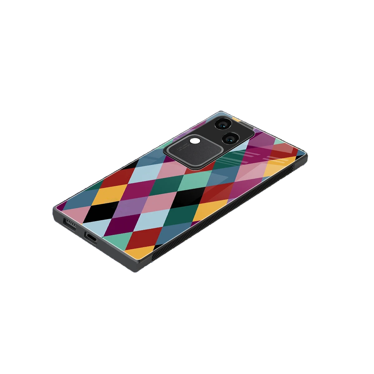 Diamond Palette stylish phone case for vivo v30 | glossy glass and slim fit