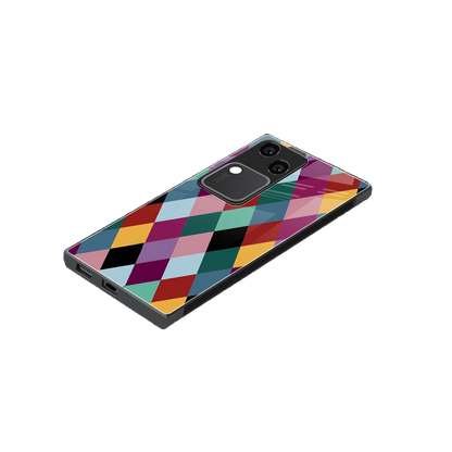 Diamond Palette stylish phone case for vivo v30 | glossy glass and slim fit