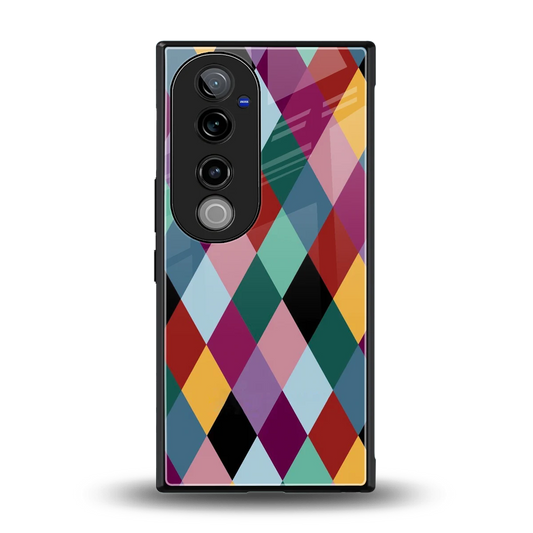 Diamond Palette back phone cover | glass case for vivo v40 pro