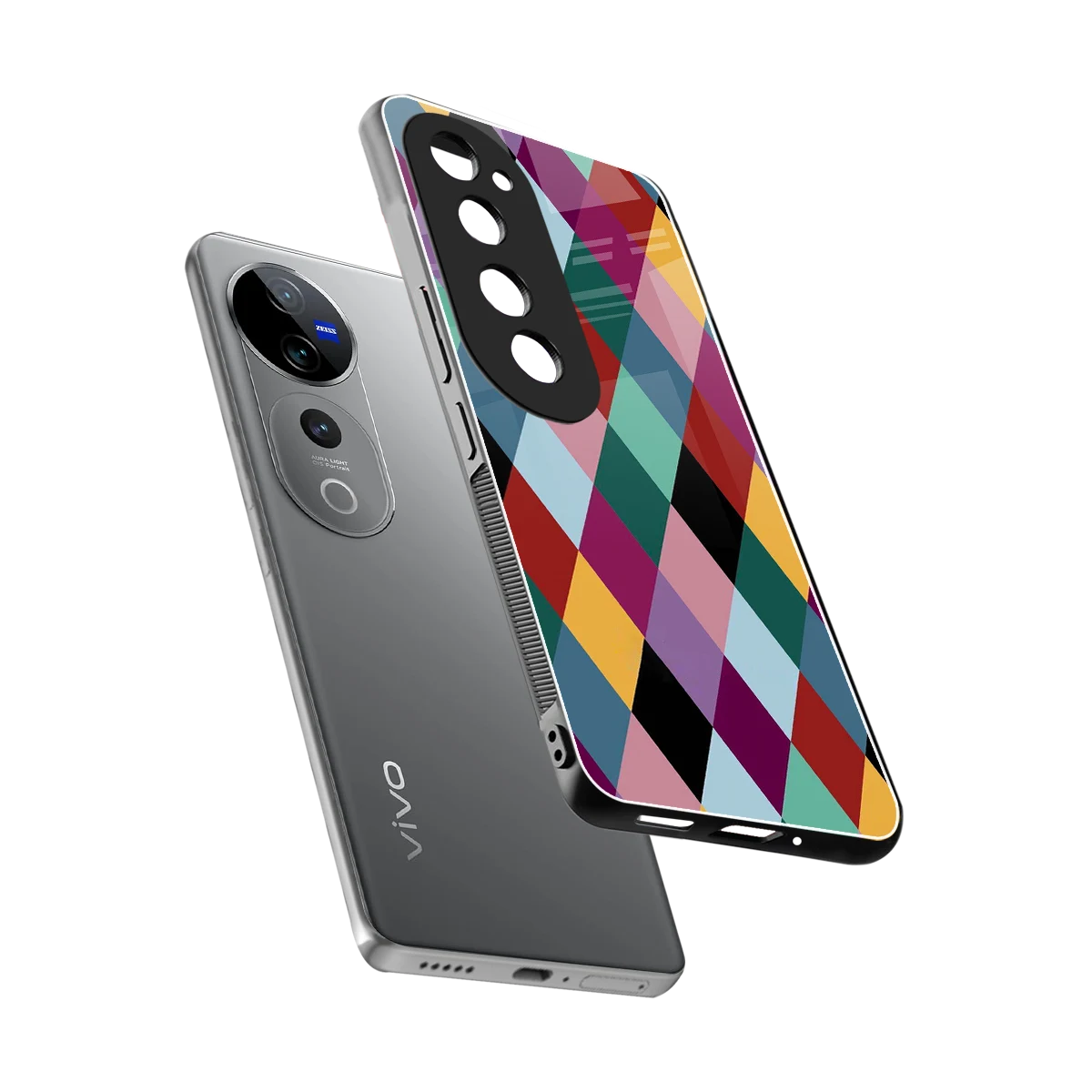 Diamond Palette sleek vivo v40 pro cover with tempered glass back and TPU edges