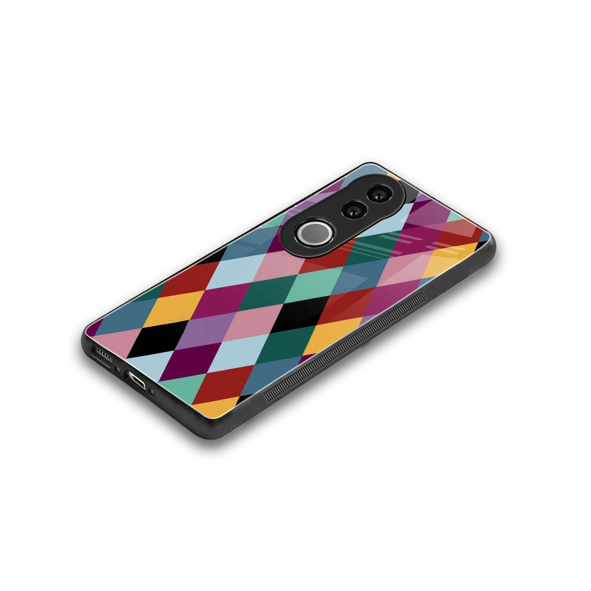 Diamond Palette stylish phone case for vivo v50 | glossy glass and slim fit
