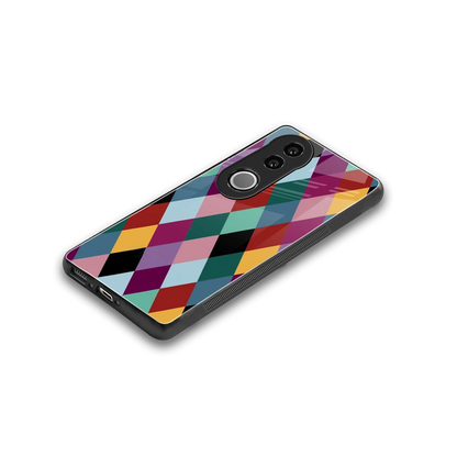 Diamond Palette stylish phone case for vivo v50 | glossy glass and slim fit