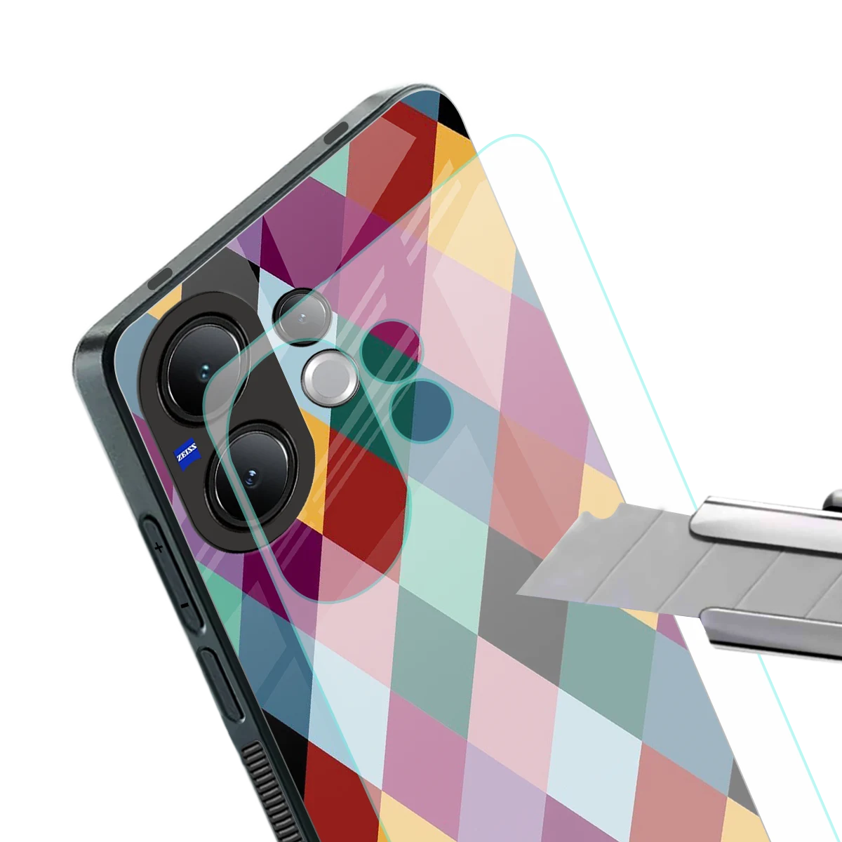 Diamond Palette stylish phone case for vivo v60 | glossy glass and slim fit