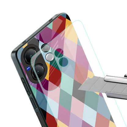 Diamond Palette stylish phone case for vivo v60 | glossy glass and slim fit