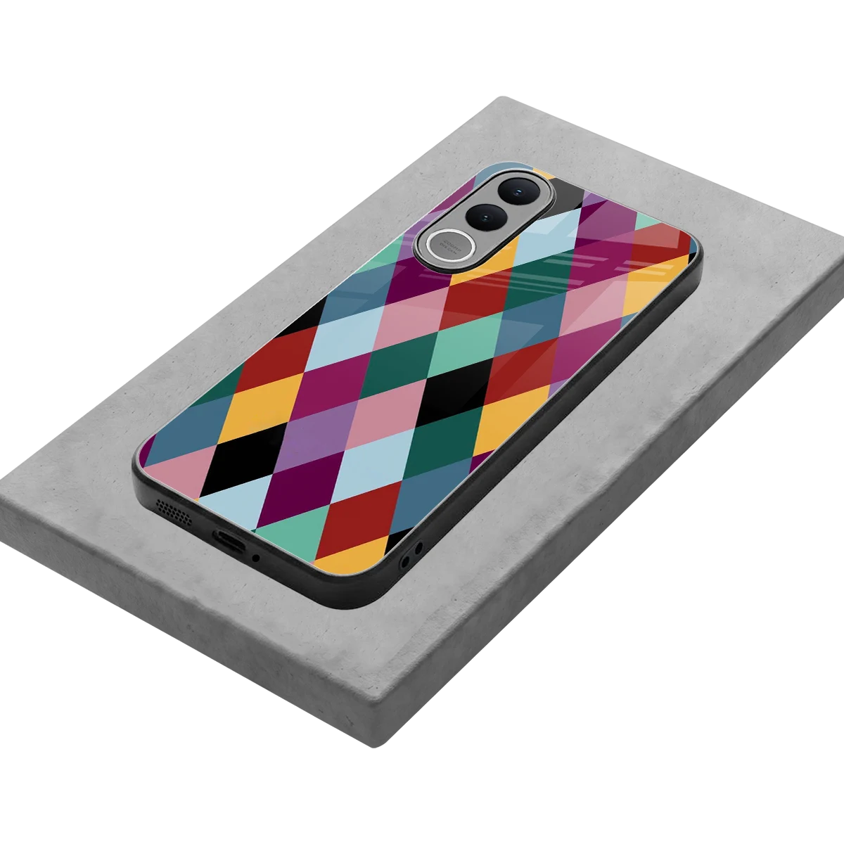 Diamond Palette stylish phone case for vivo v70 fe | glossy glass and slim fit