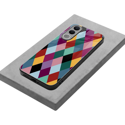 Diamond Palette stylish phone case for vivo v70 fe | glossy glass and slim fit