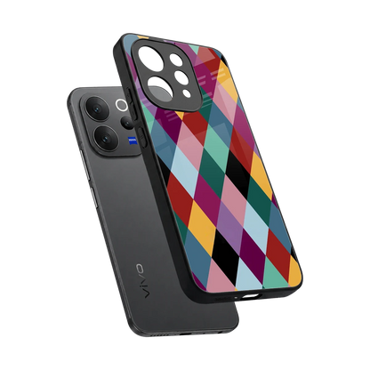 Diamond Palette sleek vivo v70 elite cover with tempered glass back and TPU edges