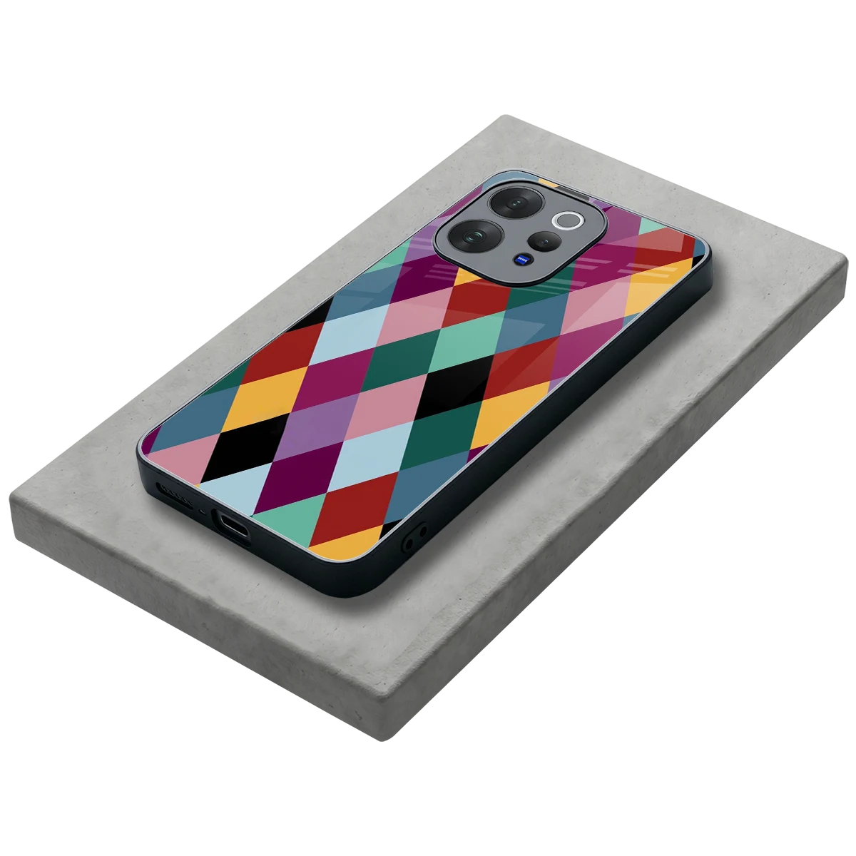 Diamond Palette stylish phone case for vivo v70 | glossy glass and slim fit