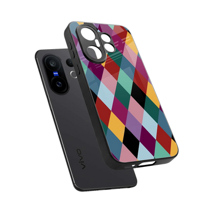 Diamond Palette sleek vivo x200 fe cover with tempered glass back and TPU edges