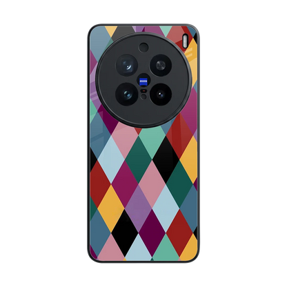 Diamond Palette back phone cover | glass case for vivo x200 pro