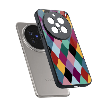 Diamond Palette sleek vivo x200 pro cover with tempered glass back and TPU edges