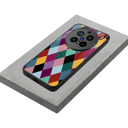 Diamond Palette stylish phone case for vivo x200 pro | glossy glass and slim fit