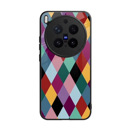 Diamond Palette back phone cover | glass case for vivo x300 pro