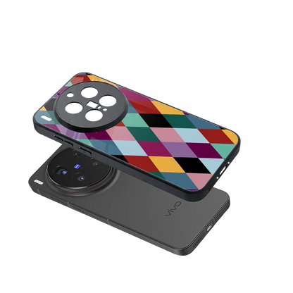 Diamond Palette sleek vivo x300 pro cover with tempered glass back and TPU edges