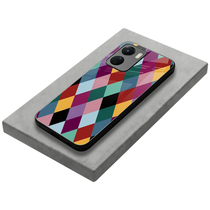 Diamond Palette stylish phone case for vivo y16 | glossy glass and slim fit