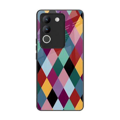 Diamond Palette back phone cover | glass case for vivo y200 5g