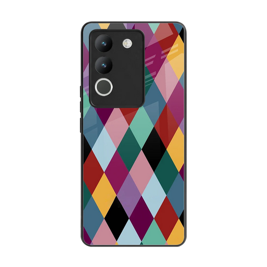 Diamond Palette back phone cover | glass case for vivo y200 5g