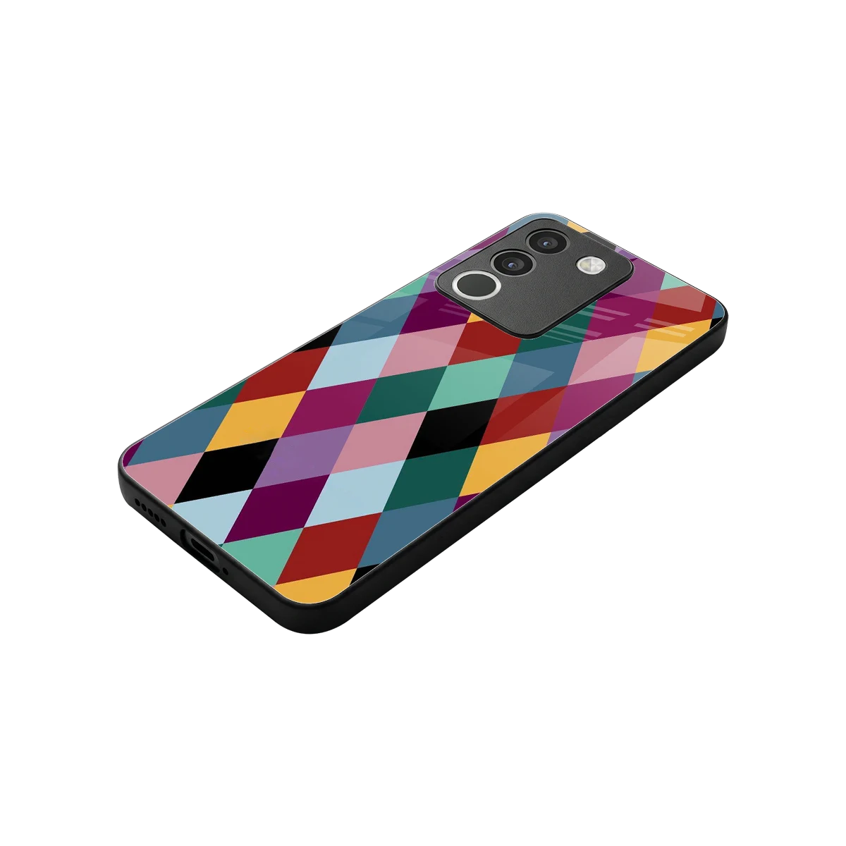 Diamond Palette stylish phone case for vivo y200 5g | glossy glass and slim fit
