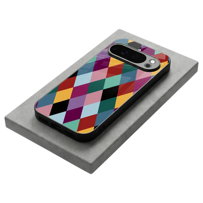 Diamond Palette stylish phone case for google pixel 10 pro | glossy glass and slim fit