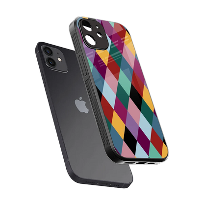 Diamond Palette sleek iphone 12 cover with tempered glass back and TPU edges