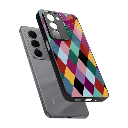 Diamond Palette sleek redmi 15 5g cover with tempered glass back and TPU edges