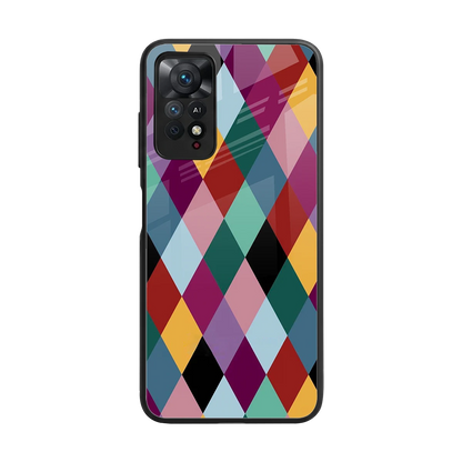 Diamond Palette back phone cover | glass case for redmi note 11 pro