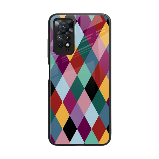 Diamond Palette back phone cover | glass case for redmi note 11 pro