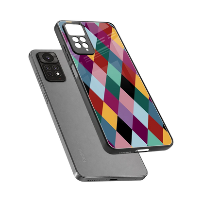 Diamond Palette sleek redmi note 11 pro cover with tempered glass back and TPU edges
