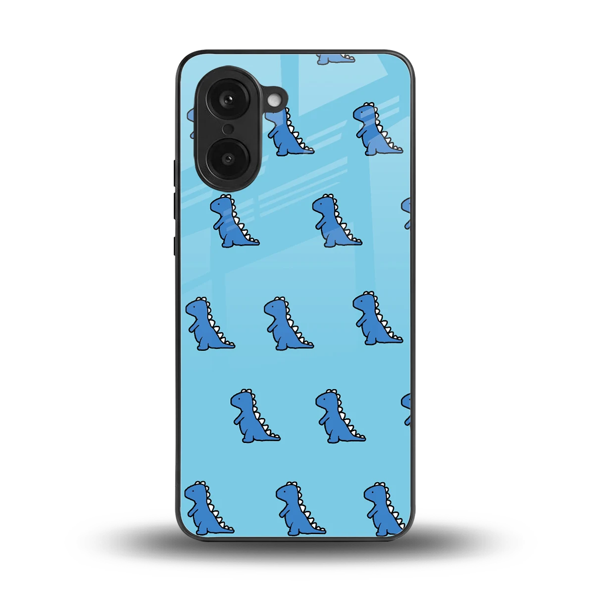 Dino Blue back phone cover | glass case for oneplus nord ce5 5g