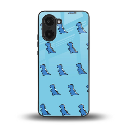 Dino Blue back phone cover | glass case for oneplus nord ce5 5g