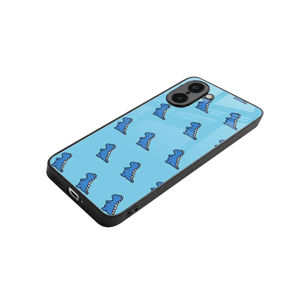 Dino Blue stylish phone case for oneplus nord ce5 5g | glossy glass and slim fit
